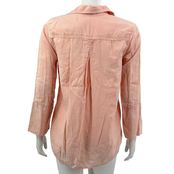 Bella Dahl Anthropologie Top Womens Small Blossom Pink Button Up Casual Summer - Picture 5 of 10